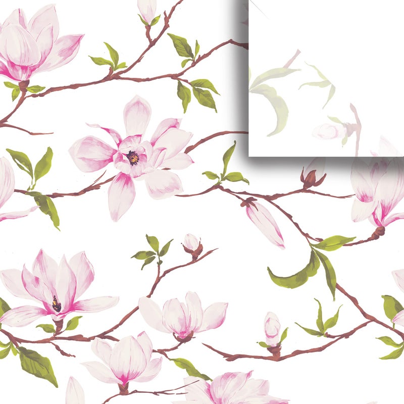 Jillson Roberts 24 Sheet-Count Premium Printed Tissue Paper Available in 8 Different Floral Designs, Magnolia Blossom - Image 1